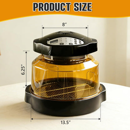 Upgrade Amber Power Dome Replacement for Nuwave Oven, Plastic Hood Cover for Nuwave Oven Pro Plus, Lightweight Transparent Construction, Impact and Heat Resistant Replacement Dome3