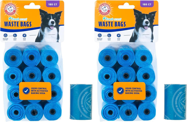 Arm & Hammer Dog Poop Leakproof Plant Based 120 Count Waste Bags, Unscented, Made from 40% Corn Starch with Activated Baking Soda, Pack of 8, Green7