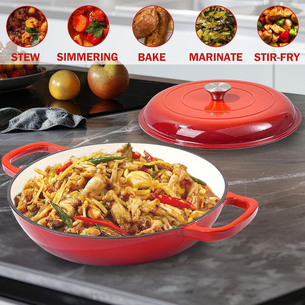 3.5 Quart Enamel Cast Iron Dutch Oven Pot with Lid – Enameled Cookware for Baking, Roasting, and Braising – Durable Cast Iron Pot for Stove Top and Oven Use6