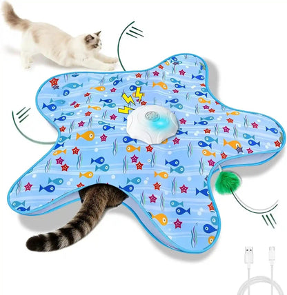 Interactive Cat Toys for Indoor Cats, Automatic Hide and Seek Motion-Activated Cat Toy with Moving Feather & Animal Chirps, USB Rechargeable Electric Cat Enrichment Toy for Bored Adult Cats & Kittens8