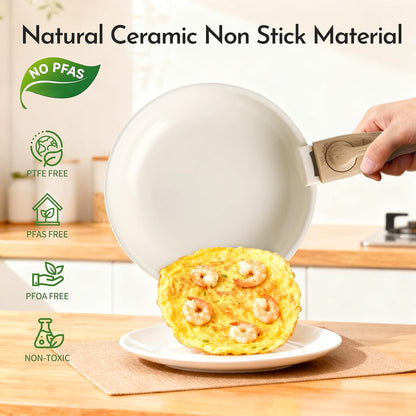 18-Piece Ceramic Nonstick Cookware Set, Pfas/Pfoa/Ptfe-Free & Non-Toxic Pots and Pans Set with Detachable Handles, Dishwasher Safe & Induction Compatible for Kitchen & RV Cooking3