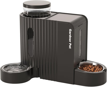 Gardner Pet Gravity Automatic 2-In-1 Pet Feeder, 0.8 Gallons*2 Cat Feeder and Water Dispenser Set, 100% Bpa-Free and Stainless Steel Water Bowl for Dogs, Cats, Rabbits, Puppies (Light Woodgrain)6