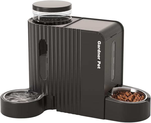 Gardner Pet Gravity Automatic 2-In-1 Pet Feeder, 0.8 Gallons*2 Cat Feeder and Water Dispenser Set, 100% Bpa-Free and Stainless Steel Water Bowl for Dogs, Cats, Rabbits, Puppies (Light Woodgrain)6