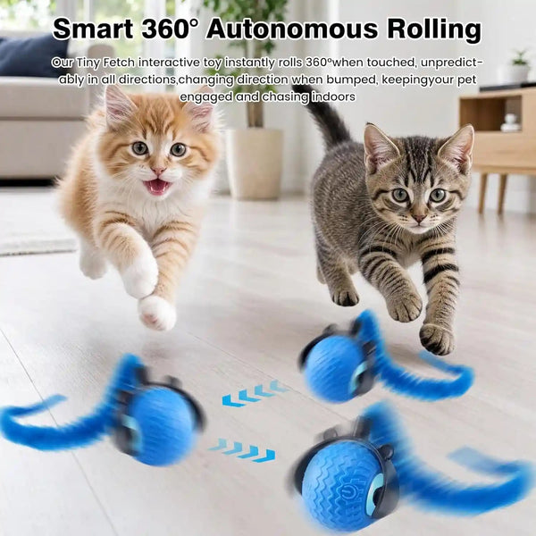 Automatic Cat Toy Ball – Interactive Rolling Ball for Indoor Cats, 3 Modes Motion Activated Self-Play Cat Toy with Tail, Eco-Friendly Cat Exercise Ball to Keep Your Cat Busy4