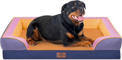 Comfort Expression Orthopedic Dog Bed for Extra Large Dogs with Bolster | Waterproof Dog Couch Bed with Washable Cover & Non-Slip Bottom, Supportive Egg Crate Foam XL Pet Bed, 42X30 Inch26