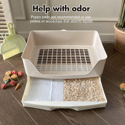 Large Rabbit Litter Box Bunny Potty Training Corner Litter Pan with Drawer Comes with Liners Rabbit Pee Pads, Small Animal Bedding Toilet for Adult Guinea Pig, Ferret, Hamster, Bunnies5