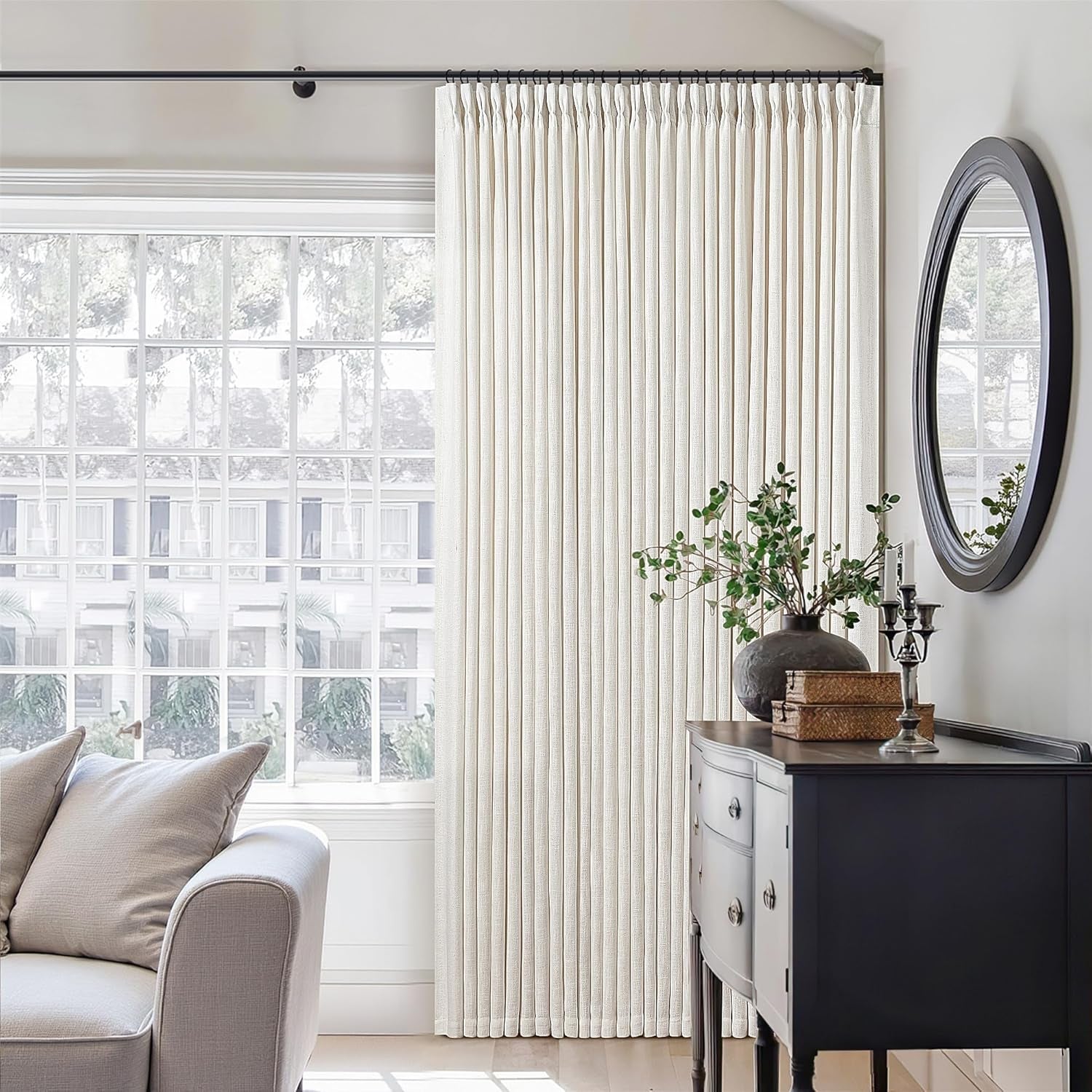 natural-pinch-pleated-linen-semi-sheer-84-inch-curtains-2-panels-pinch-pleat-hooks-rings-back-tab-cream-ivory-birch-boho-neutral-textured-linen-window-curtain-for-living-room-bedroom