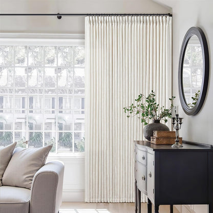 Natural Pinch Pleated Linen Semi Sheer 84 Inch Curtains 2 Panels | Pinch Pleat Hooks Rings, Back Tab, Cream Ivory Birch, Boho Neutral, Textured Linen, Window Curtain for Living Room Bedroom7