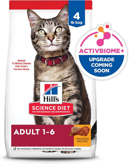 Hill'S Science Diet Adult 1-6 Dry Cat Food | #1 Veterinarian Recommended, Chicken Recipe, 4 Lb. Bag14