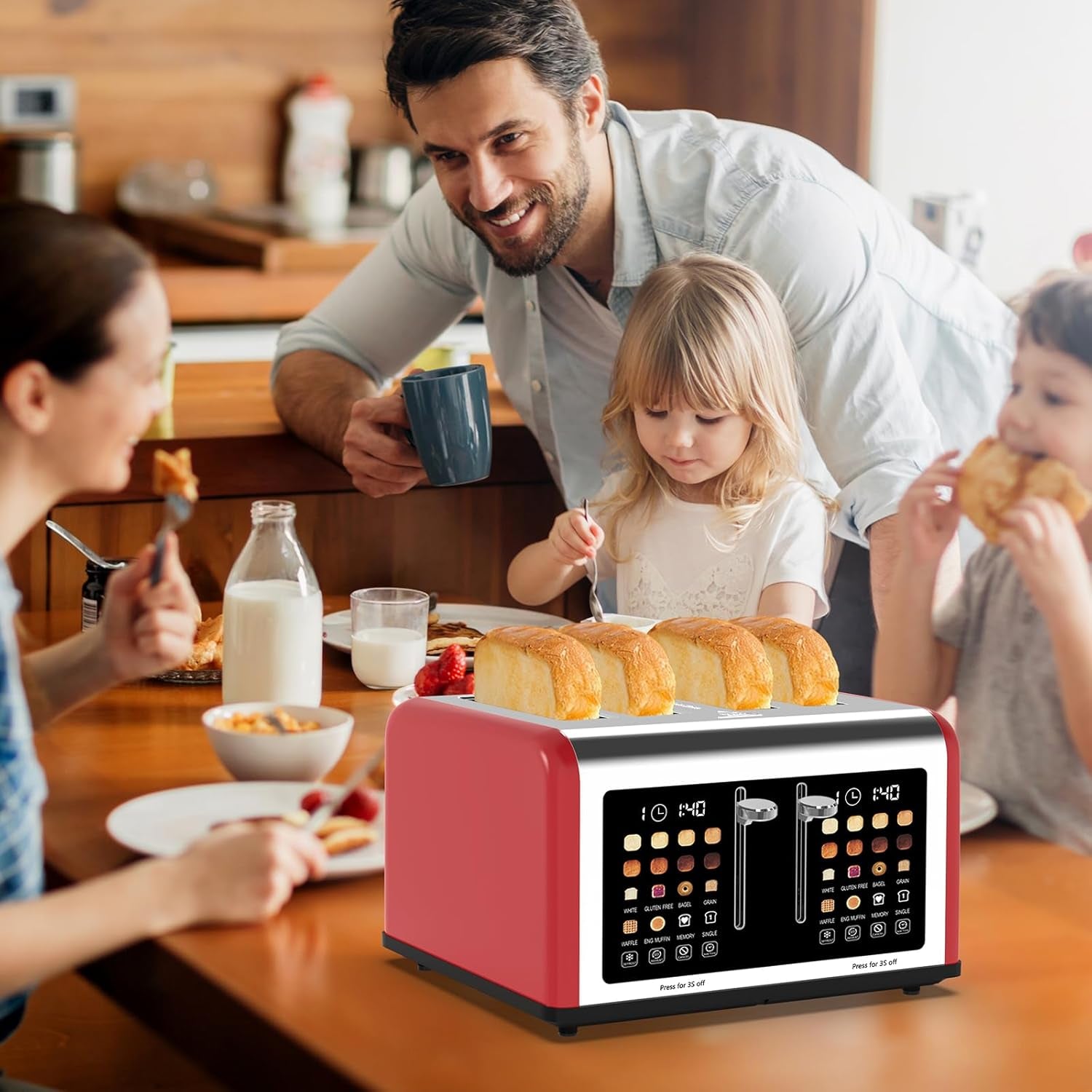4-slice-toaster-touch-screen-stainless-steel-toasters-digital-timer-dual-control-panel-toasters-8-shade-settings-6-bread-types-for-bagel-cancel-defrost-1650w-red