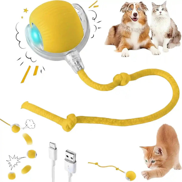 Purrmitive 2026 Durable Interactive Cat Toys for Indoor Cats, Dog Toys Ball, Rolling Pet Ball, Smart Automatic Cat Chase Balls Toy, Interactive Dog Toys Speedy Tail,Kitten & Cat Toys Interactive (Red)10