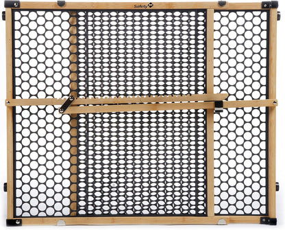 Safety 1St Bamboo Baby Gate for Doorways, No Drill Easy Install, Dog Gates, Fits 28"-42", 24" High, Bamboo and Black2