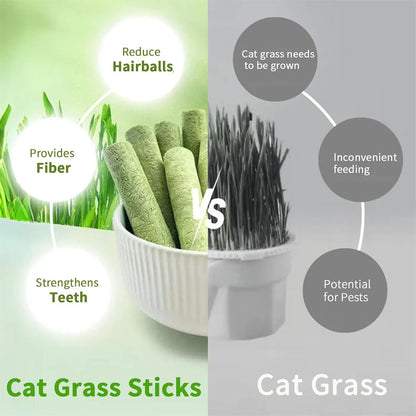 Meowly 110G Cat Grass ﻿Sticks for Cats, Natural Chicken Flavored Cat Grass ﻿Sticks for Teeth Cleaning and Hairball Remedy5