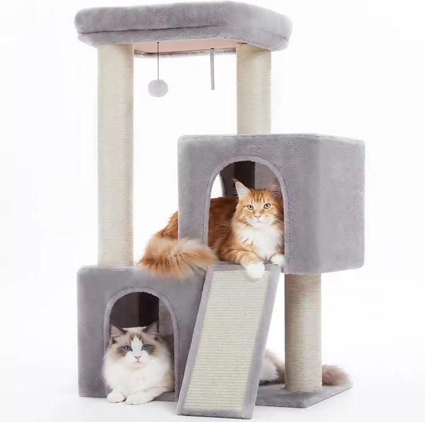 PAWZ Road 30" Cat Tower, Small Cat Tree with 2 Condos for Indoor Cats | Cat Trees for Small Cats,Cat Houses with Scratching Ramp and Posts,Dual Condos&Top Perch for Multi-Cat12