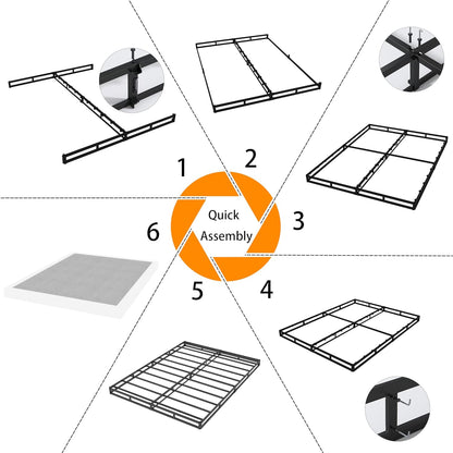 Queen Size Box Spring Bed Base 9 Inch, 3000Lbs Heavy Duty Box Spring Queen Metal Mattress Foundation, Tool-Free Easy Assembly, Noise Free5