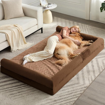 BFPETHOME Orthopedic Washable Dog Beds Large Sized Senior Dog for Comfy Sleeping with Removable Cover, Waterproof Big Soft Pet Couch Bed for Dogs Relax13