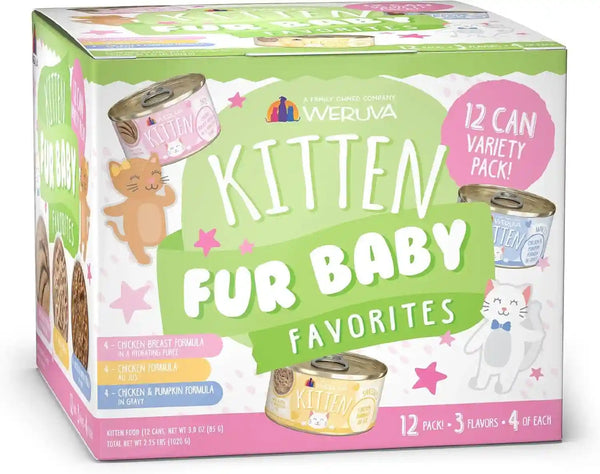 Weruva Kitten, Fur Baby Favorites Variety Pack, 3Oz Can (Pack of 12)1