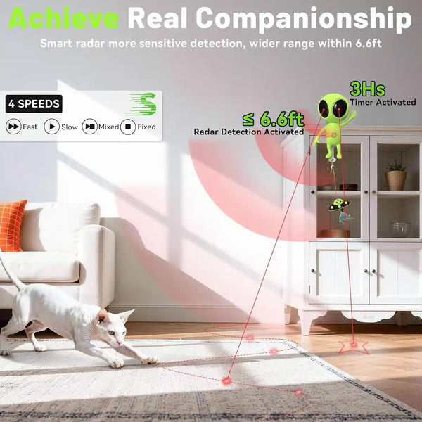 ORSDA Laser Cat Toys for Indoor Cats, 2 in 1 Interactive Automatic Dual Laser & Catnip UFO Dangler for Kitten Toys, Truly Random Trajectory Radar Motion-Activated, Rechargeable 4 Modes, Clamp Design5