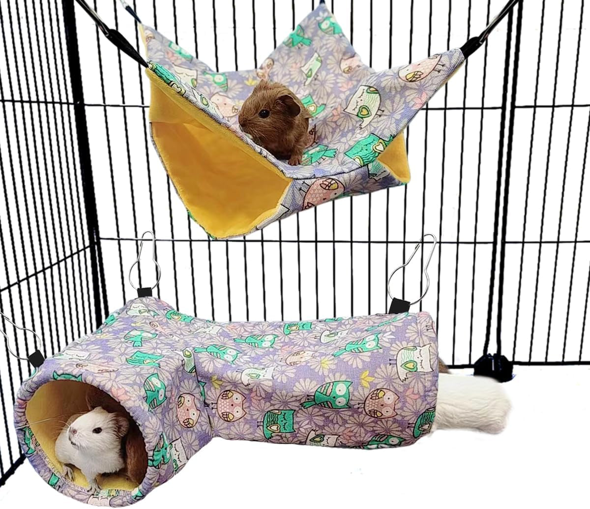 eaedmy-guinea-pig-rat-ferret-hammock-small-animal-corner-tunnel-tubes-bed-for-hedgehog-piggy-chinchilla-hideout-toys-and-cage-accessories