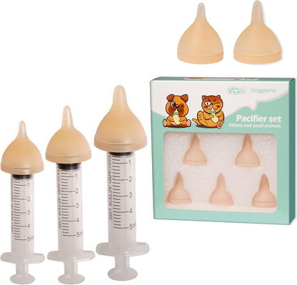 Doggiema Kittens Feeder Bottle,Silicone Feeding Nipple and Syringes | Angled Bottle Suitable for Kitten Feeding,Bottle Ventilation System,Three Types of Nipple Can Cover Kitten'S Different Ages8