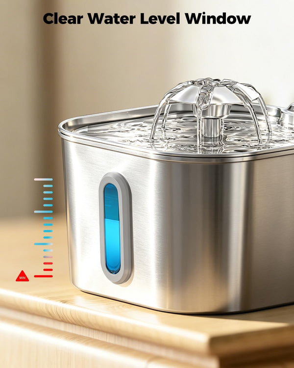 Cat Water Fountain Stainless Steel 74Oz/2.2L with 3 Filters & 3 Sponges | Indoor Pet Water Dispenser-Automatic Silent Small Dog Fountains for Drinking-Auto Metal Watering Bowls-Gifts for Kitty Animal7