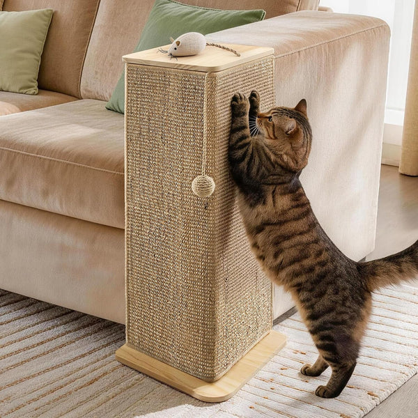 Wooden Couch Corner Cat Scratcher with Sisal Scratching Mat, Couch Cat Scratch Protector with Adjustable Buckles, Couch Corner Protectors for Cats, Cat Scratch Furniture Protector for Sofa8