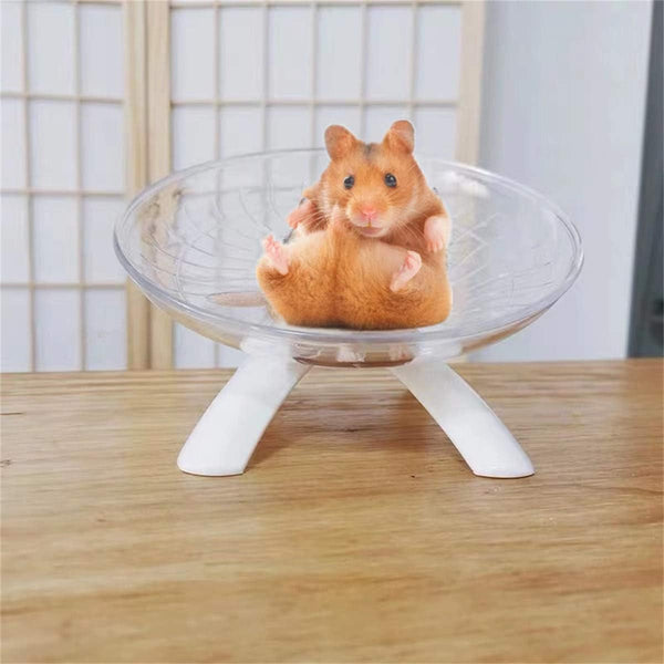 Hamster Flying Saucer Silent Running Exercise Wheel for Hamsters, Gerbils, Mice,Hedgehog and Other Small Pets Silent Running Wheel Hamster Wheel (White)7