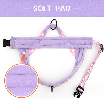 Didog No Pull Dog Harness for Small Medium Dogs, Floral Print, Purple, S | Soft Flannel Padded, Quick Fit, Easy on and Off, Night Safty, Adjustable & Reflective for Walking and Training, Chest 19-22"5