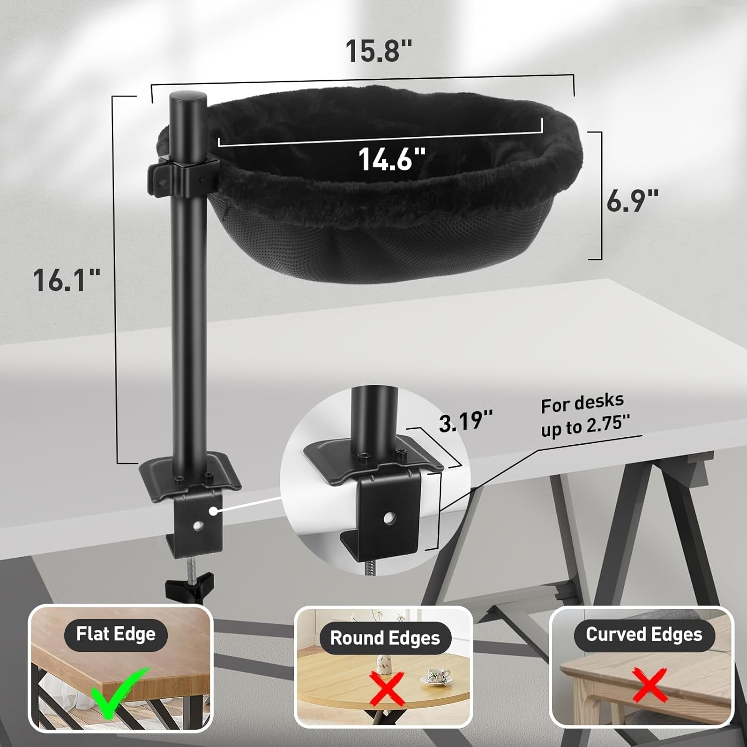 cat-desk-bed-reversible-cat-hammock-for-desk-use-clamp-on-metal-black-360-rotating-height-adjustable-supports-up-to-45lbs-machine-washable-large-cats-kittens-indoor-office-game-tables