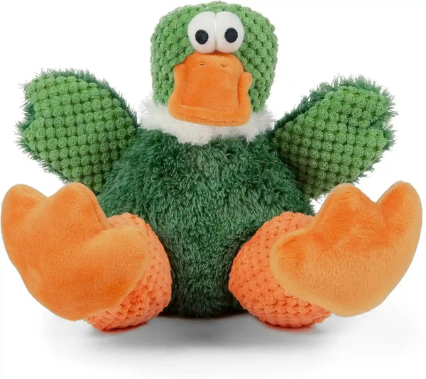 Godog Checkers Fat Rooster Squeaky Plush Dog Toy, Chew Guard Technology - White, Large15