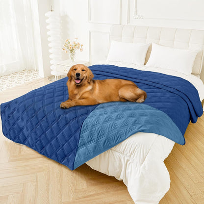 Smiry Waterproof Dog Bed Cover, Reversible Pet Blanket for Sofa Couch | Soft Washable Dog Blanket, Leakproof Couch Cover for Dogs Cats & Furniture Protection, 52X82, Grey/Dark Grey60