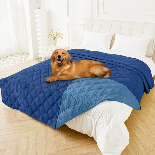 Smiry Waterproof Dog Bed Cover, Reversible Pet Blanket for Sofa Couch | Soft Washable Dog Blanket, Leakproof Couch Cover for Dogs Cats & Furniture Protection, 52X82, Grey/Dark Grey60