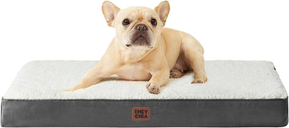 EHEYCIGA Orthopedic Dog Bed Large with Removable Washable Cover,Grey,41X27 | Egg Crate Foam Support,Durable Oxford Fabric,Non-Slip Bottom,Machine Washable,Soft Waterproof Plush Pet Bed Mat for Crate29