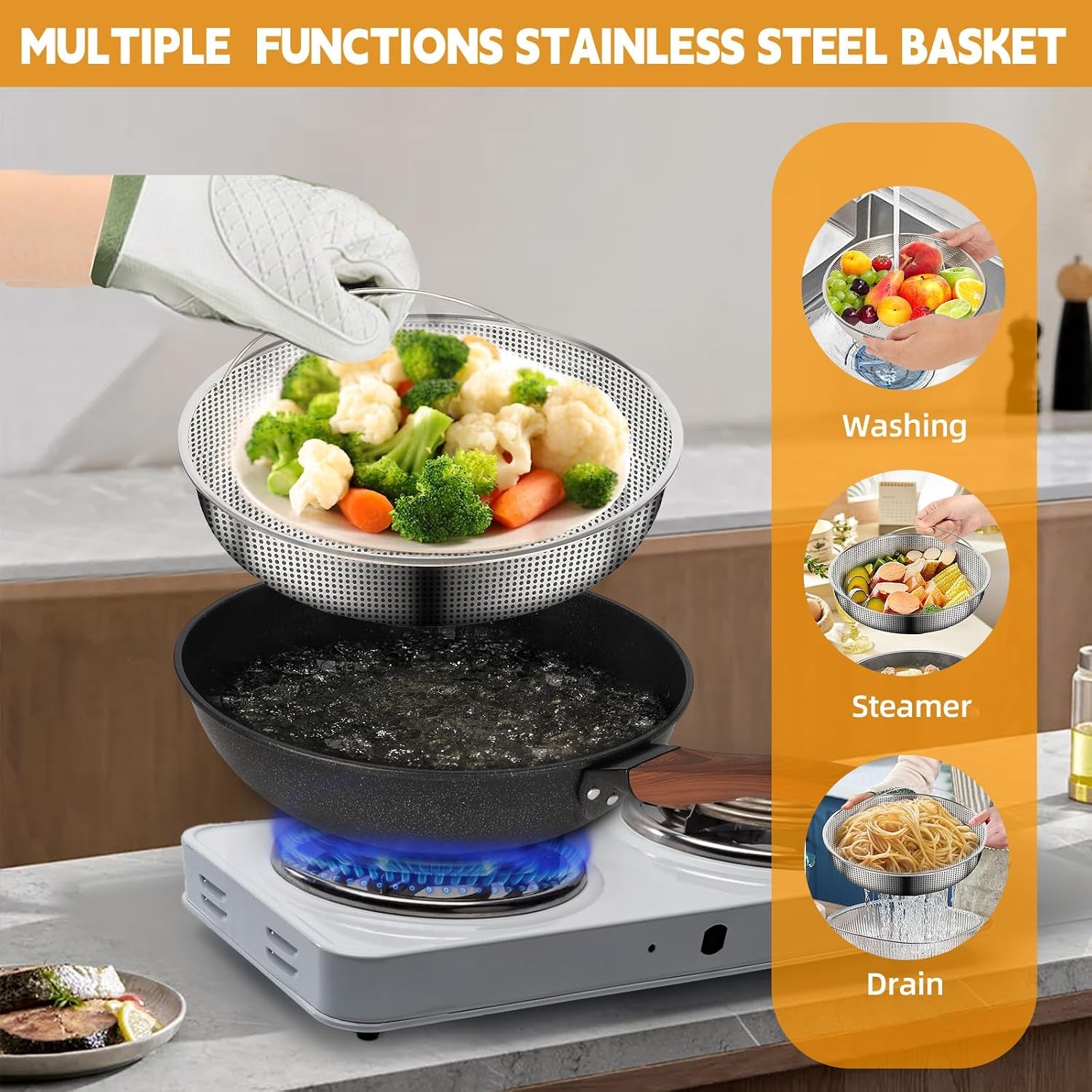 13-nonstick-wok-woks-stir-fry-pans-with-lid-and-steamer-basket