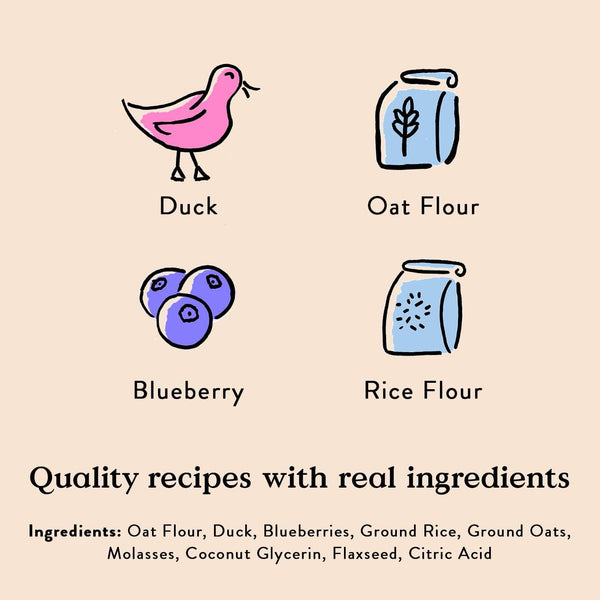 Bocce'S Bakery Quack Quack Quack Dog Training Treats, Duck & Blueberry, 6Oz2