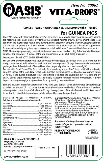 OASIS # 80061 Guinea Pig Vita Drop, 2-Ounce3