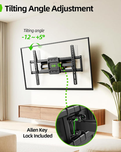 Full Motion TV Wall Mount for 42-82 Inch Tvs up to 120Lbs, Wall Mount TV Bracket with Articulating Swivel Tilt Extension Leveling, Max VESA 600X400Mm Fits 12/16" Wood Stud6