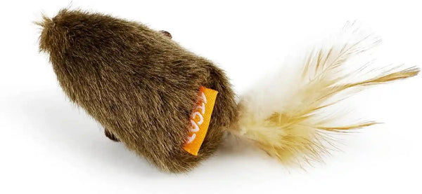 Ttcat 2 Pack Squeaky Furry Mouse Cat Toys with Silvervine, Realistic Fluffy Mice Kitten Interactive Hunting Toy, Noise-Making Cat Prey Toy for Indoor Cats, Boredom Relief Teaser Chew Toy.7