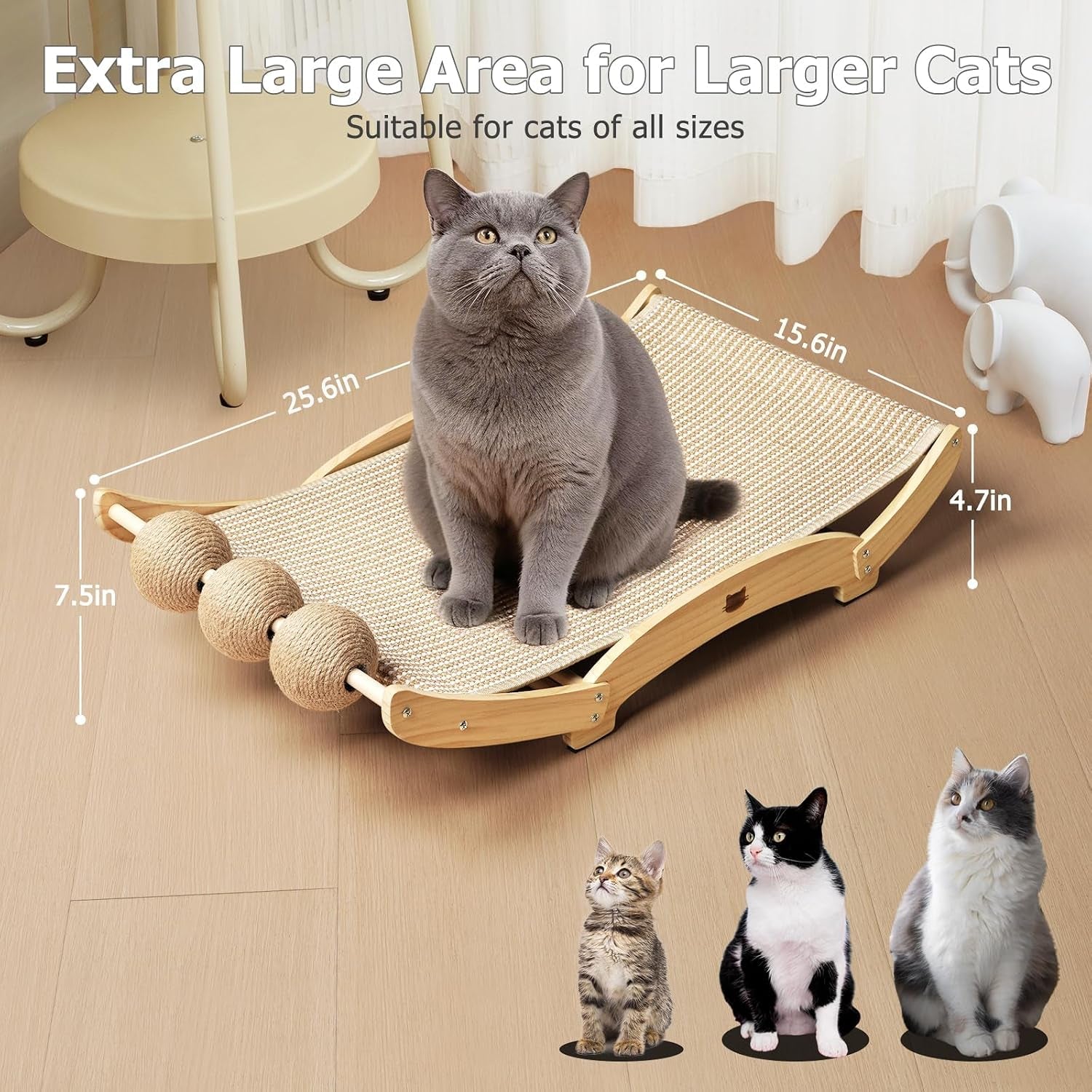 3-in-1-sisal-cat-scratcher-bed-solid-pine-cat-scratcher-with-balls-natural-extra-large-cat-scratching-post-with-hammock-cat-scratcher-for-scratch-play-rest-cat-furniture-for-indoor-cats-kitten