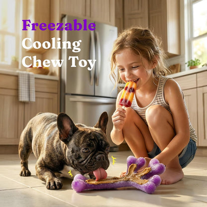 Frienhund 2-Pack Indestructible Dog Chew Toys for Aggressive Chewers | Textured Cactus with Grooves for Peanut Butter & Yogurt, Beef Nylon Bones for Large Dogs 20-90 Lbs, Easy Chew & Long Lasting8