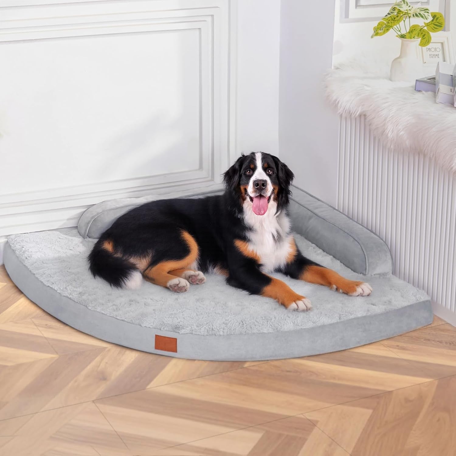 mekiy-orthopedic-waterproof-dog-bed-with-sides-for-extra-large-sizes-dogs-egg-crate-foam-waterproof-liner-anti-slip-bottom-space-saving-perfect-for-corners-and-sofa-edges-40-x-40-inch