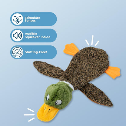 Best Pet Supplies Squeaky Dog Toys with Soft Durable Fabric for Small, Medium and Large Pets Interactive Toy for Indoor Play, Supports Active Biting and Play - 1Wild Duck, Small2