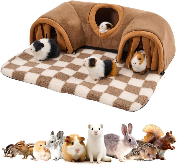 Avont Guinea Pig Tunnel, Small Animal Hideaway Tube Toy | Cozy Plush Tunnel for Guinea Pigs and Small Pets with Non-Slip Bottom and 2-In-1 Design in Medium Size Starry9