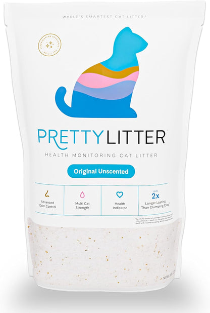 Prettylitter Health Monitoring Cat Litter (Unscented, Non Clumping) | Lightweight & Low Tracking, Color Changing Silica Gel Crystals, Advanced Odor Control — 6 Lbs, Pack of 2 (Up to 2 Month Supply)11