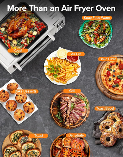 Bravo Pro Smart Air Fryer Toaster Oven Countertop Combo | 10-In-1 Cooking Functions, 1800W, 50-450°F, 21-Qt, Pfas-Free, Upgraded Super Convection, Cream7