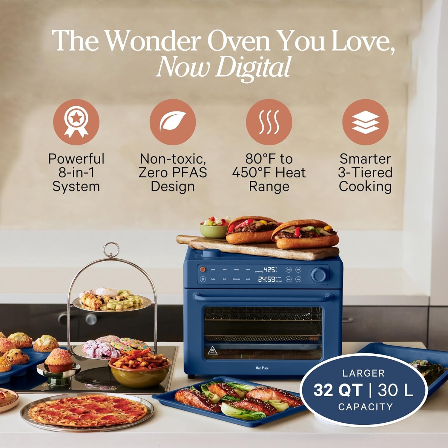our-place-wonder-oven-pro-8-in-1-digital-air-fryer-oven-3-rack-32-qt-non-toxic-air-fryer-toaster-oven-combo-basket-rack-pan-tray-air-fry-toast-roast-bake-reheat-broil-proof-dehydrate