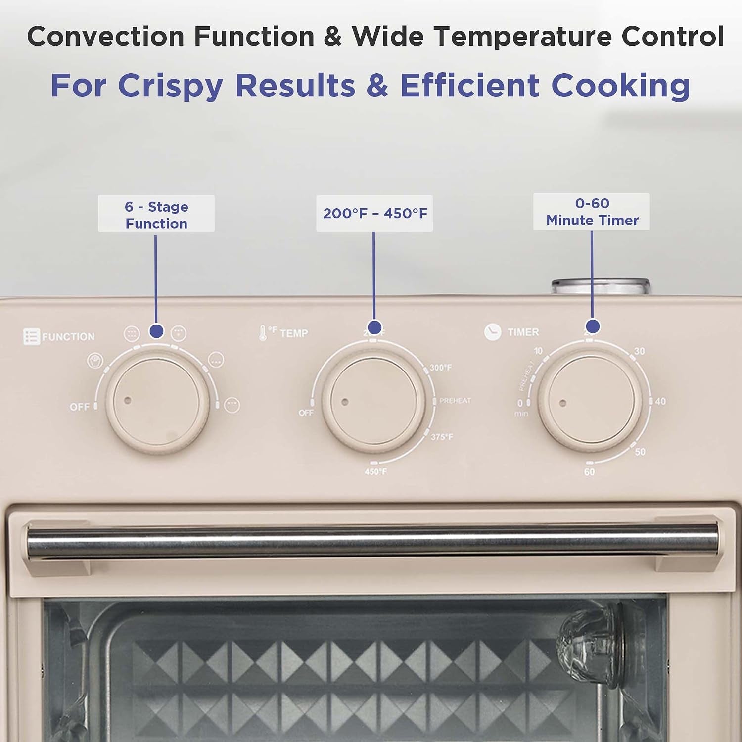 home-16-5-qt-air-fryer-oven-with-steam-infusion-cream-convection-countertop-oven-6-cooking-functions-200-450-f-temperature-control-interior-light-fry-basket-baking-tray-included