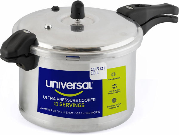 (10.5 Quart / 10 Liter) Ultra Pressure Cooker, Pressure Pot with 6 Safety Systems, Aluminum Pressure Cooker for 11 Servings, Even Heat Distribution, Diameter 10.4 Inches, Height 10.6 Inches1