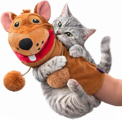 Pounce & Purr Meow Mitt Wearable Cat Wrestling Glove Puppet - Mouse | Catnip & Silvervine Plush Hand Puppet, Crinkle Sounds & Wiggling Arms - Dual-Layer Interactive Toy, Indoor Cats & Kitten8