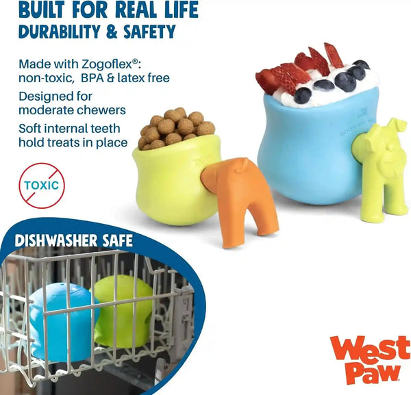 WEST PAW Zogoflex Toppl Interactive Treat Dispensing Puzzle Dog Toy for Mental Stimulation & Enrichment-Holds Kibble & Treats-Lickable, Freezable & Dishwasher Safe-Made in Usa-Large-Aqua Blue3